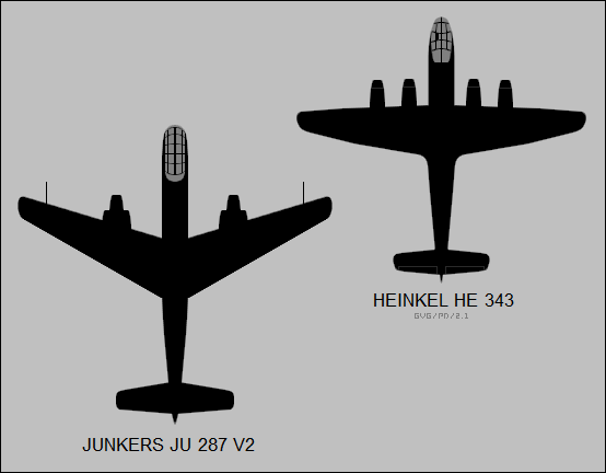 Heinkel He 343 & Junkers Ju 287 V2