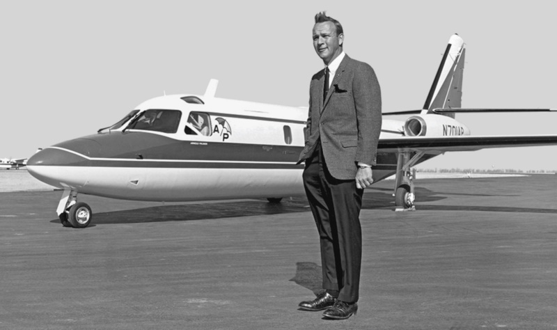 Arnold Palmer with his Model 1121 Jet Commander