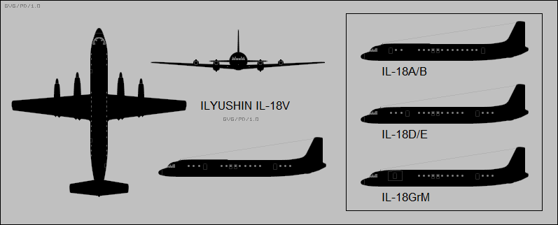 Ilyushin Il-18 airliner variants