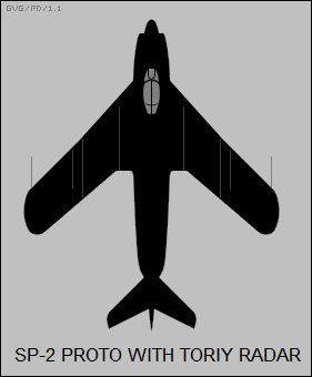 Mikoyan SP-2 prototype with Toriy radar