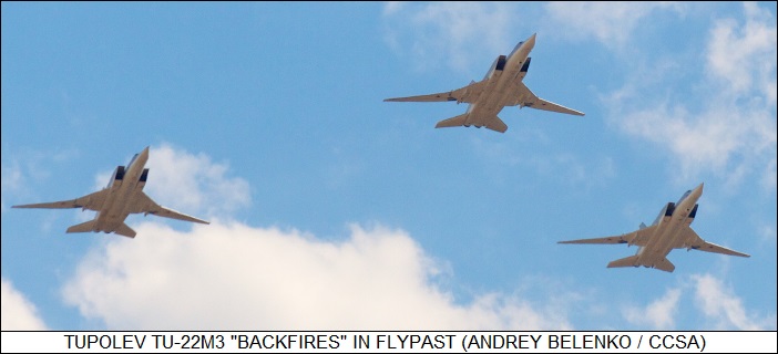 Tupolev Tu-22M3 Backfires in flypast