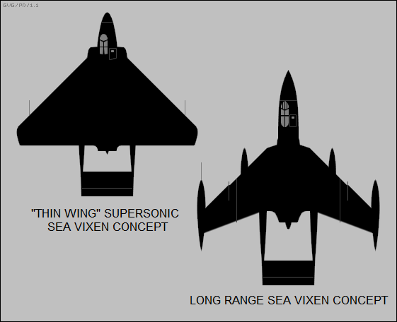 thin wing supersonic & long-range Sea Vixens