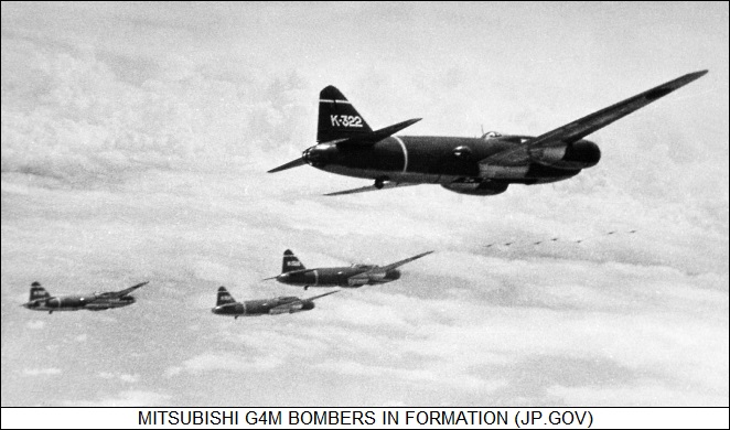 Mitsubishi G4M bombers in formation