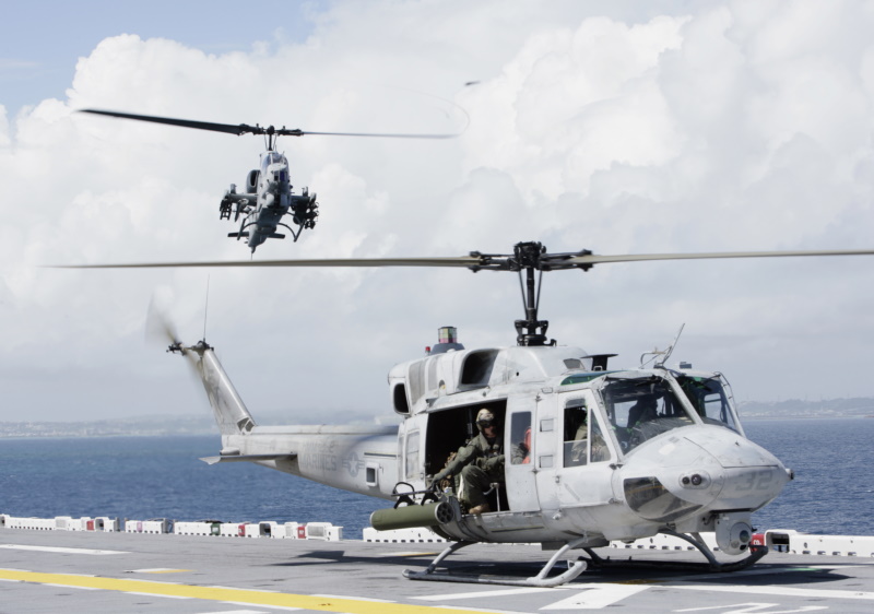 Marine UH-1N with AH-1W