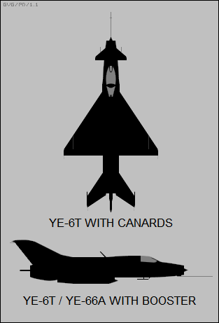 Ye-6T with canards, Ye-6T / Ye-66A with booster