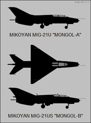 Mikoyan MiG-21U Mongol-A, MiG-21US Mongol-B