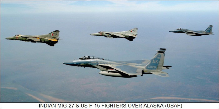 Indian MiG-27 & US F-15 fighters over Alaska