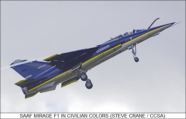 SAAF Mirage F1 in civilian colors