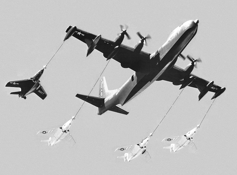 Convair R3Y-2 refuels four Cougars