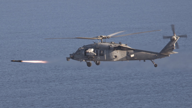 MH-60S Knighthawk launching Hellfire