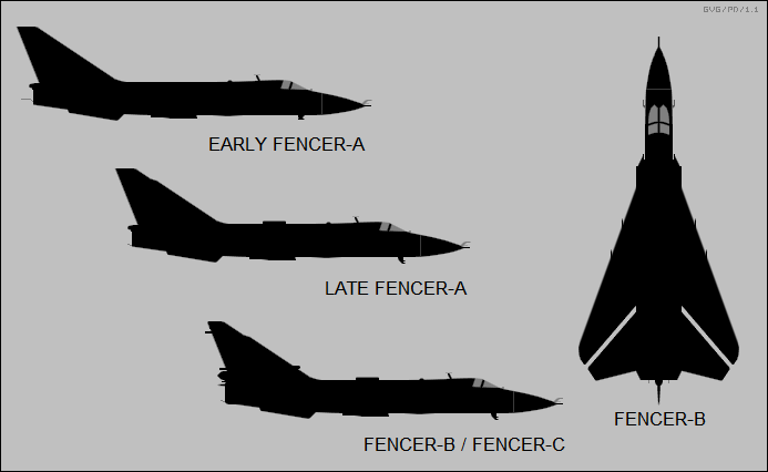 Sukhoi Su-24 Fencer-A, Fencer-B, Fencer-C