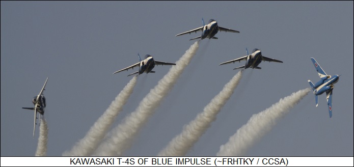 Kawasaki T-4s of BLUE IMPULSE
