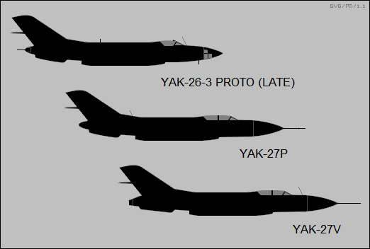 Yak-26-3 proto (late), Yak-27P, Yak-27V